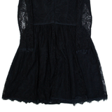 JUICY COUTURE Womens Skater Dress Black Lace Long Sleeve Knee Length XS