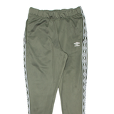 UMBRO Mens Track Pants Green Tapered L W32 L30