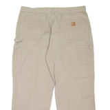 CARHARTT Carpenter Workwear Mens Jeans Beige Relaxed Tapered W40 L30