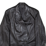 Womens Blazer Jacket Black Leather L