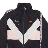 ELLESSE Womens Track Jacket Black Nylon Colourblock UK 6