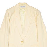 WEINBERG Womens Blazer Jacket Yellow Knit Wool L