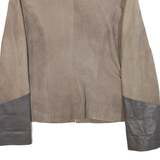 Womens Blazer Jacket Beige Leather Suede S