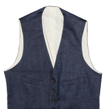Mens Blazer Waistcoat Blue S