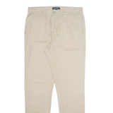 KANGOL Chino Mens Trousers Cream Regular Tapered W32 L34