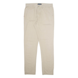KANGOL Chino Mens Trousers Cream Regular Tapered W32 L34
