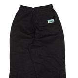 BLACK STUDIOS Cropped Womens Trousers Black Relaxed Straight W23 L23
