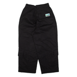 BLACK STUDIOS Cropped Womens Trousers Black Relaxed Straight W23 L23