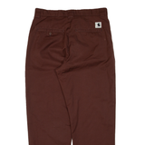 CARHARTT WIP Master Pant Workwear Womens Trousers Maroon Relaxed Tapered W31 L28