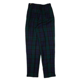 Pleated Check Womens Knit Trousers Blue Regular Tapered W26 L29