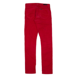 LEE Jade Womens Corduroy Trousers Red Slim Straight W29 L33
