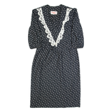 WHIRLAWAY Womens Pencil Dress Black 90s Spotted Midi M