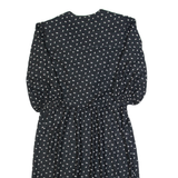 WHIRLAWAY Womens Pencil Dress Black 90s Spotted Midi M