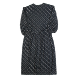 WHIRLAWAY Womens Pencil Dress Black 90s Spotted Midi M