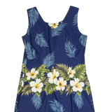 KY'S Womens Pencil Dress Blue 90s Floral Sleeveless Knee Length M