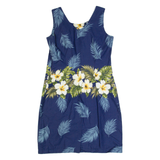 KY'S Womens Pencil Dress Blue 90s Floral Sleeveless Knee Length M