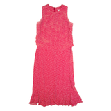COLDWATER CREEK Womens Maxi Dress Red 90s Spotted Sleeveless Long L