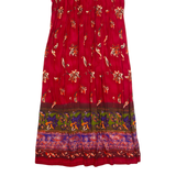 POSITIVE ATTITUDE Womens Maxi Dress Red 90s Floral Short Sleeve Long M