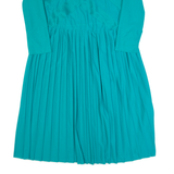 BEDFORD FAIR Womens A-Line Dress Blue 90s Long Sleeve Midi L