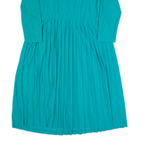 BEDFORD FAIR Womens A-Line Dress Blue 90s Long Sleeve Midi L