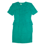 JACLYN SMITH Womens Pencil Dress Green 90s Floral Knee Length S