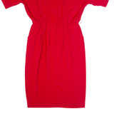 MS CHAUS Womens Pencil Dress Red 90s Short Sleeve Midi M