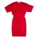 MS CHAUS Womens Pencil Dress Red 90s Short Sleeve Midi M