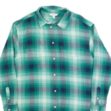 H&M Oversized Womens Shirt Dress Green Check Long Sleeve Knee Length M