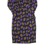 MS CHAUS Womens Pencil Dress Black 90s Floral Long Sleeve Midi S