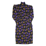 MS CHAUS Womens Pencil Dress Black 90s Floral Long Sleeve Midi S