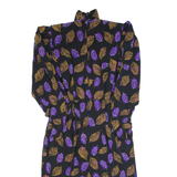 MS CHAUS Womens Pencil Dress Black 90s Floral Long Sleeve Midi S