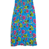 MAGIC Womens Maxi Dress Blue 90s Floral Sleeveless Long ONE SIZE