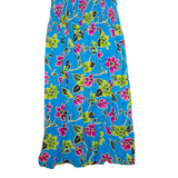 MAGIC Womens Maxi Dress Blue 90s Floral Sleeveless Long ONE SIZE