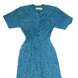 LIZ CLAIRBORNE Womens A-Line Dress Blue 90s Crazy Pattern Long S