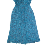 LIZ CLAIRBORNE Womens A-Line Dress Blue 90s Crazy Pattern Long S