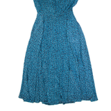 LIZ CLAIRBORNE Womens A-Line Dress Blue 90s Crazy Pattern Long S