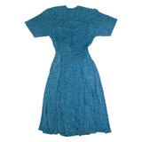 LIZ CLAIRBORNE Womens A-Line Dress Blue 90s Crazy Pattern Long S