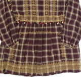 ZARA WOMAN Oversized Womens Day Dress Brown Check Long Sleeve Knee Length M