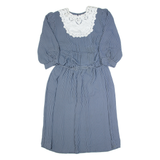 IN THE MOOD Womens A-Line Dress Blue 90s Check Long M