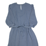 IN THE MOOD Womens A-Line Dress Blue 90s Check Long M