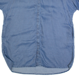 ZARA BASIC Oversized Womens Shirt Dress Blue Short Sleeve Knee Length S