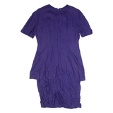 PLAZA SOUTH Womens Pencil Dress Purple 90s Short Sleeve Midi M