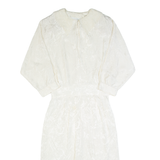 BILLY JACKS Womens Pencil Dress Cream 90s Floral Long Sleeve Long M