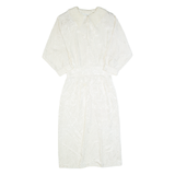 BILLY JACKS Womens Pencil Dress Cream 90s Floral Long Sleeve Long M