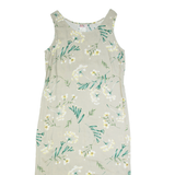 R&K Oversized Womens Maxi Dress Cream 90s Floral Sleeveless Long S