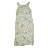 R&K Oversized Womens Maxi Dress Cream 90s Floral Sleeveless Long S