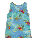 CAROL ANDERSON Womens Day Dress Blue 90s Floral Sleeveless Midi L