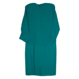 NICOLE PARIS Womens Pencil Dress Green 90s Long Sleeve Midi M