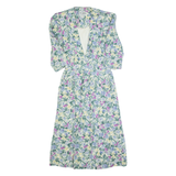 RJ STEVENS Womens A-Line Dress Cream 90s Floral Long M