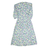 RJ STEVENS Womens A-Line Dress Cream 90s Floral Long M